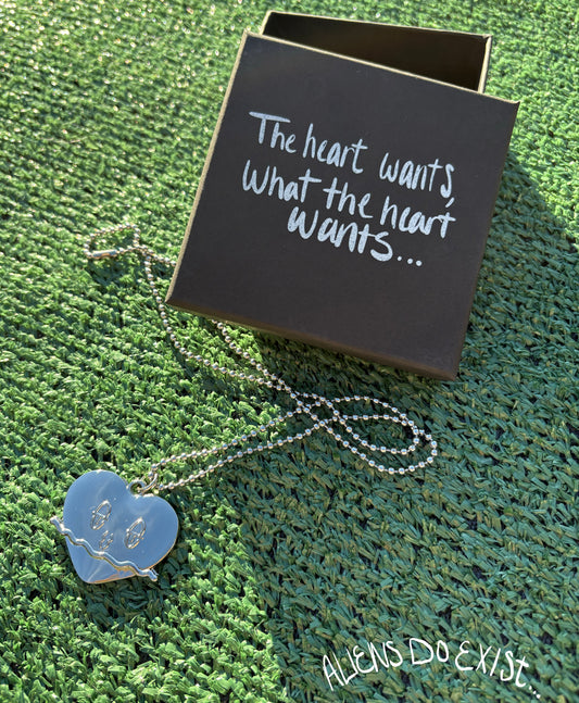 “What the heart wants” Pendant on ball chain.