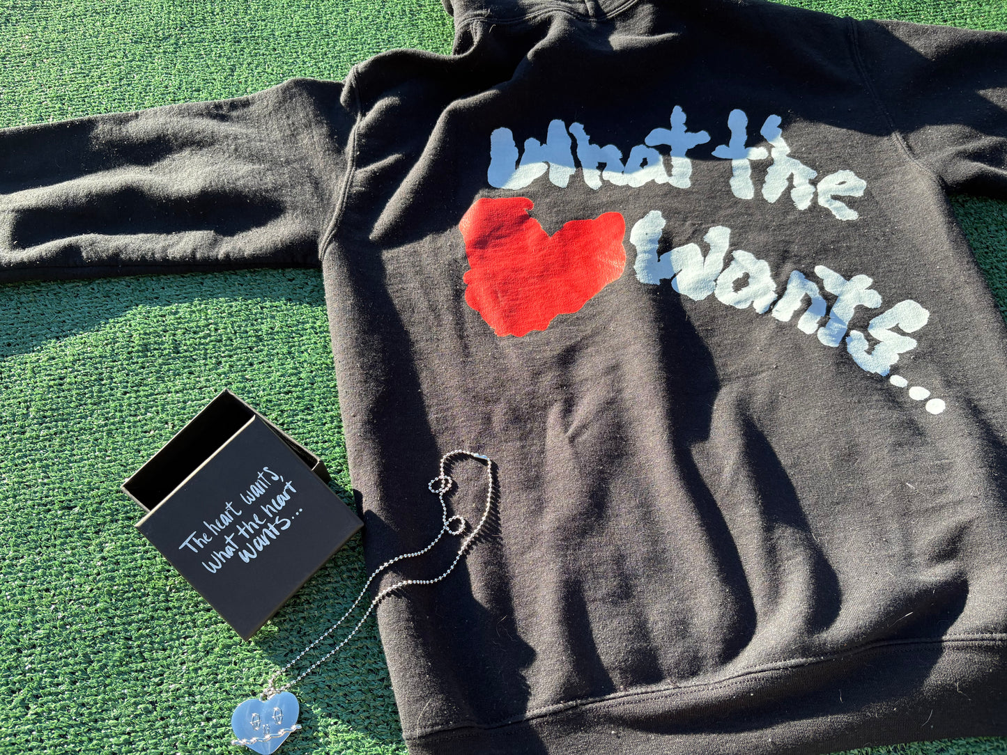 “What the heart wants” Pendant on ball chain.