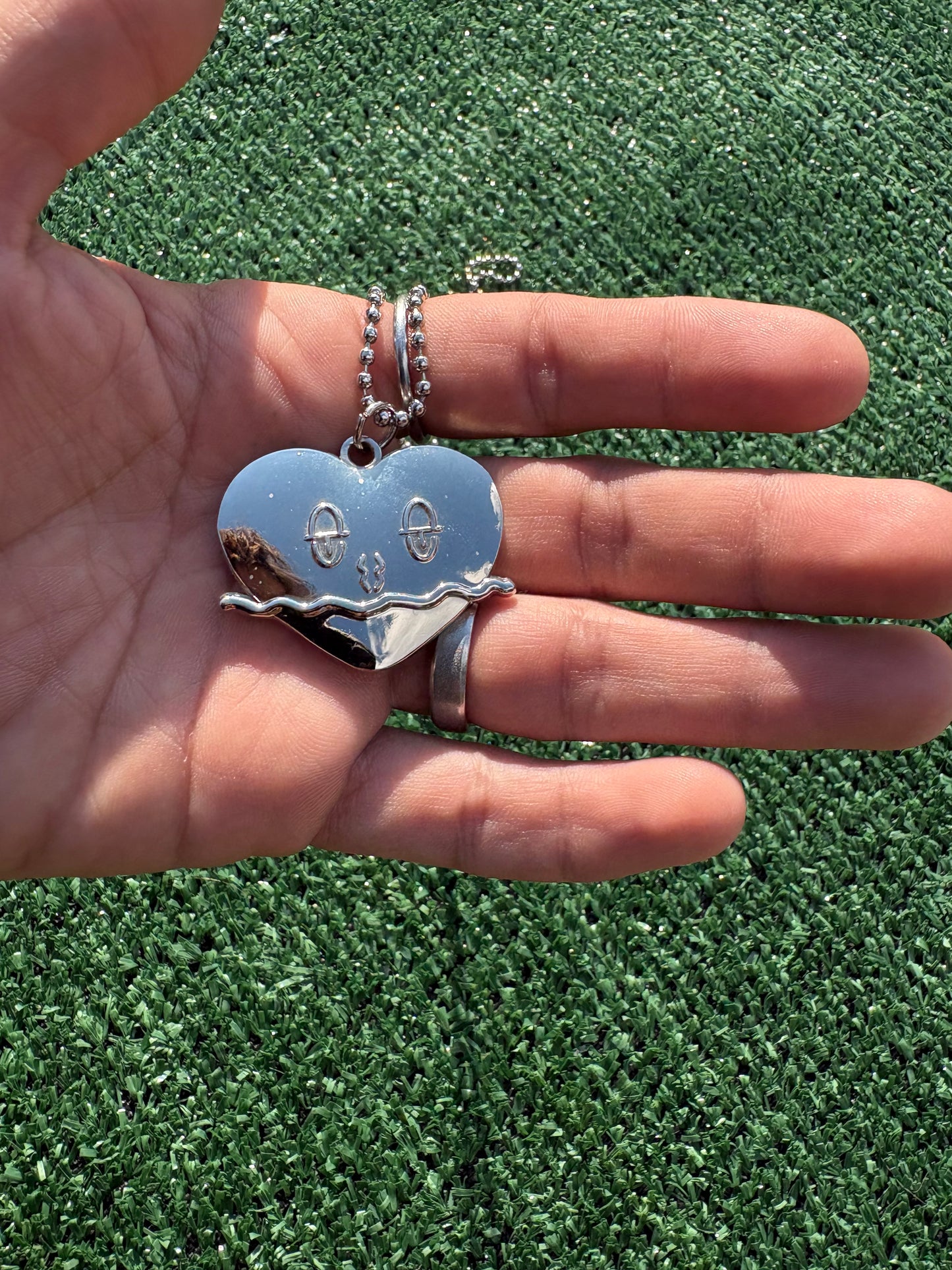 “What the heart wants” Pendant on ball chain.